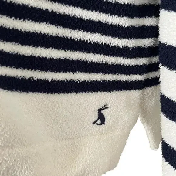 Joules Navy White Striped Seaport Chenille Crewneck Sweater Size 12 - Picture 8 of 10